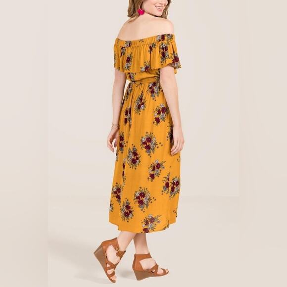 Sadie & Sage | Brinn Baja Floral Off The Shoulder Dress Size S Boho Festival - Picture 4 of 15